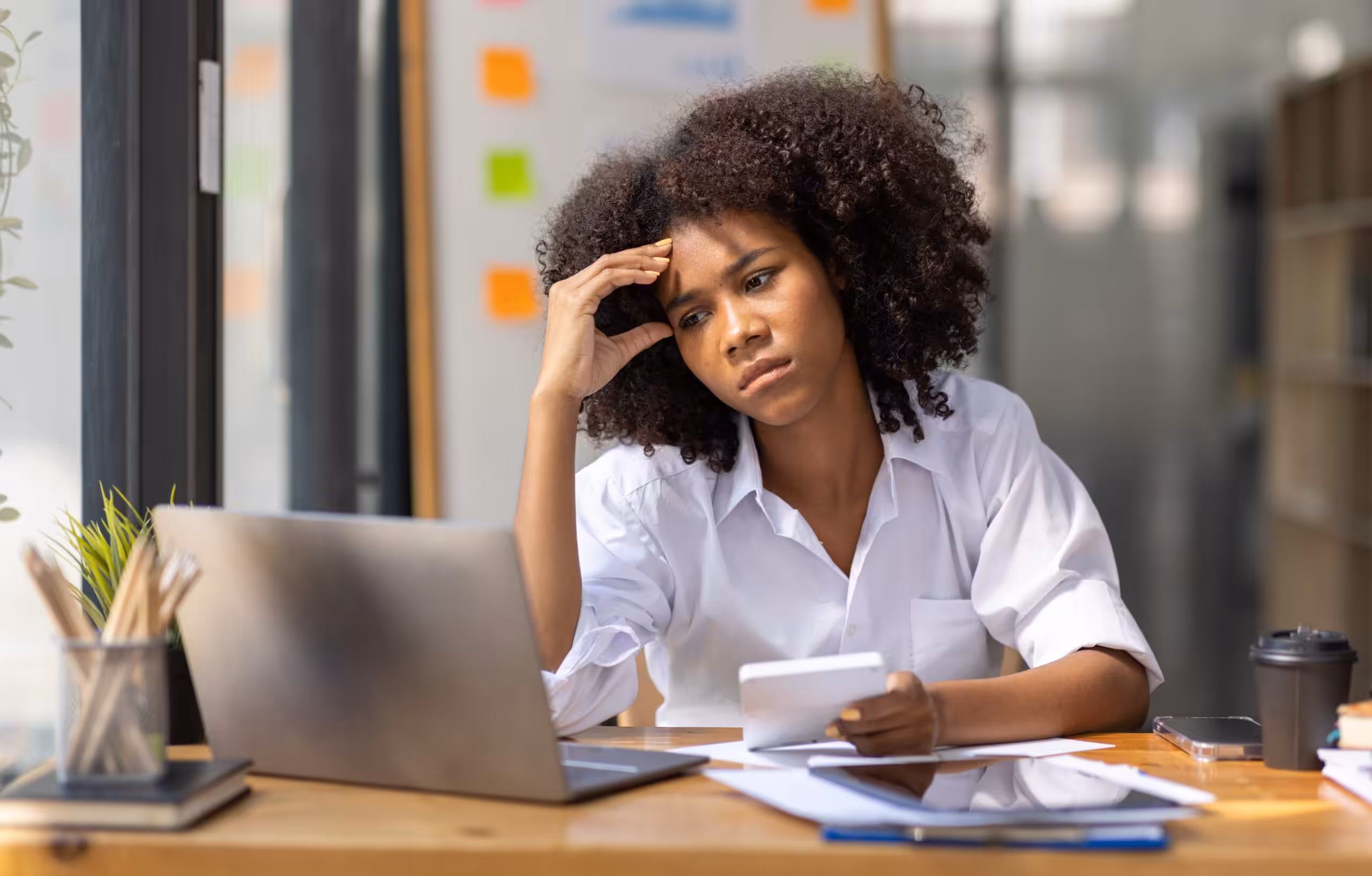 Illustration of stress and performance anxiety for a professional figuring out Breaking Negative Thought Loops in The Woodlands