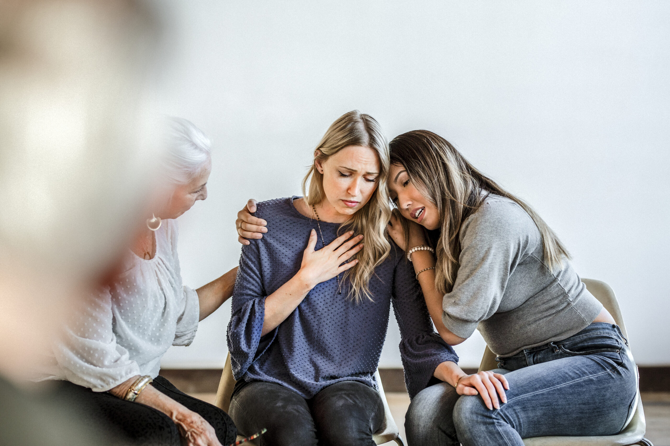 Adult learning trauma therapy techniques during a professional counseling session