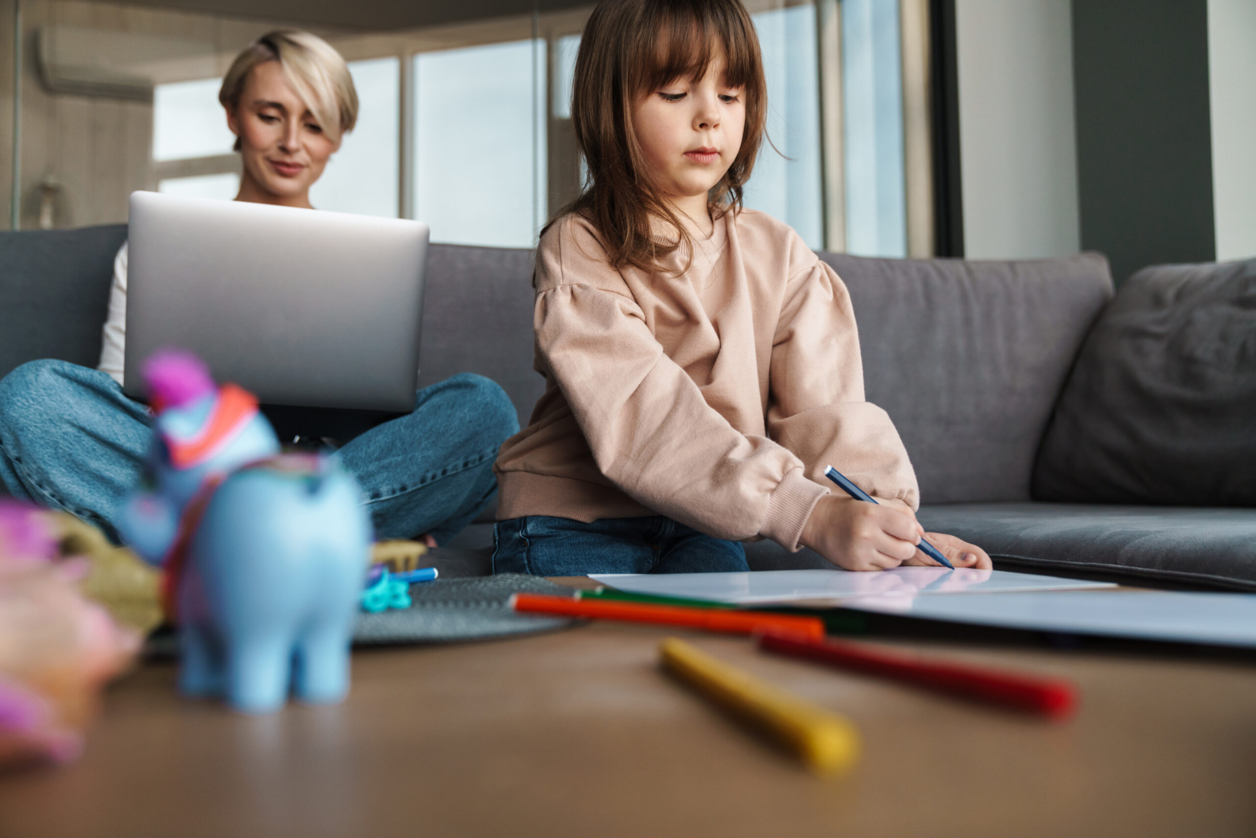 Young mother and her preschooler daughter Acceptance Path Counseling Adult breaking a difficult project into smaller visible starting steps