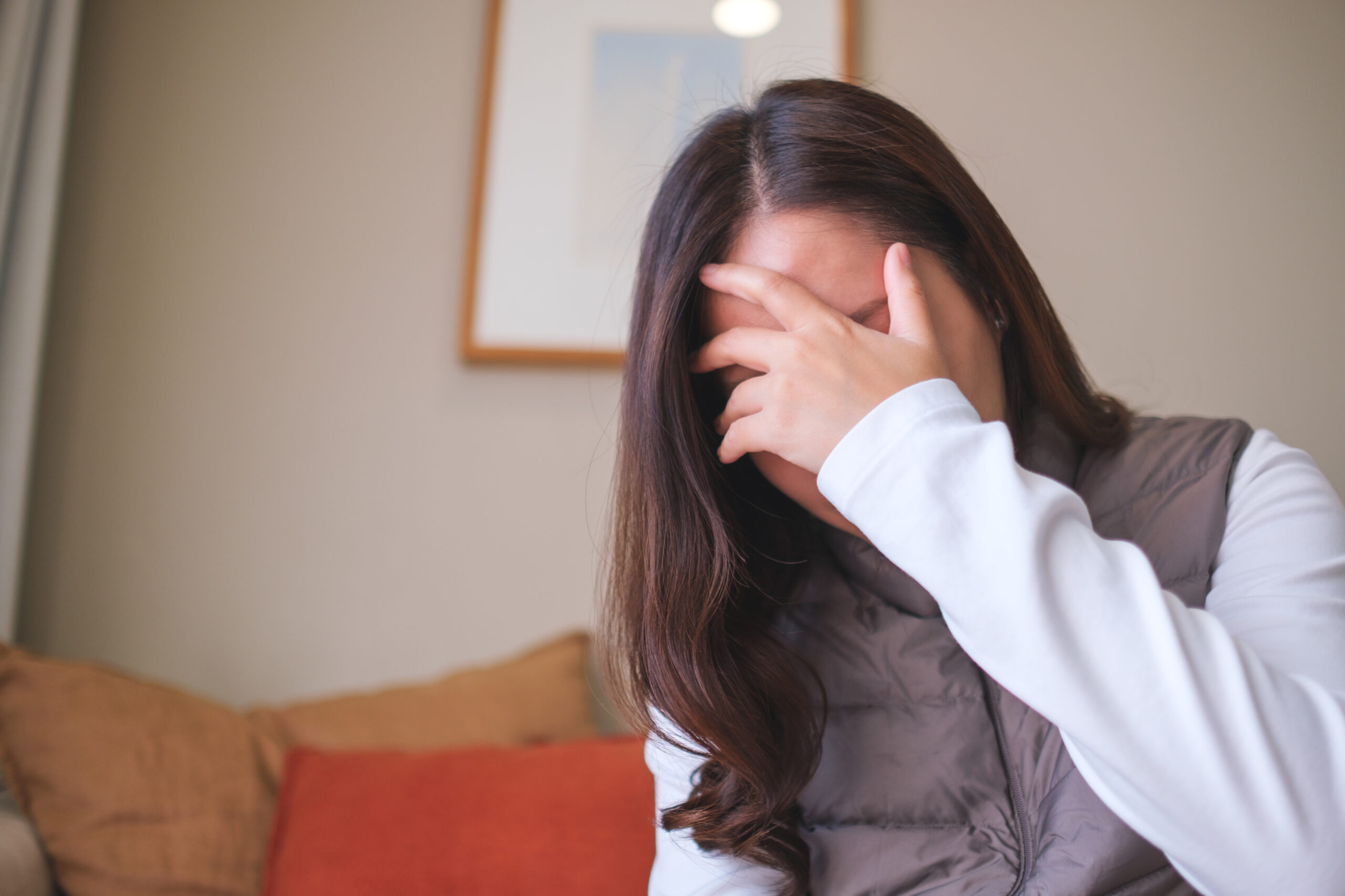 Person steadying themselves during a sudden panic attack