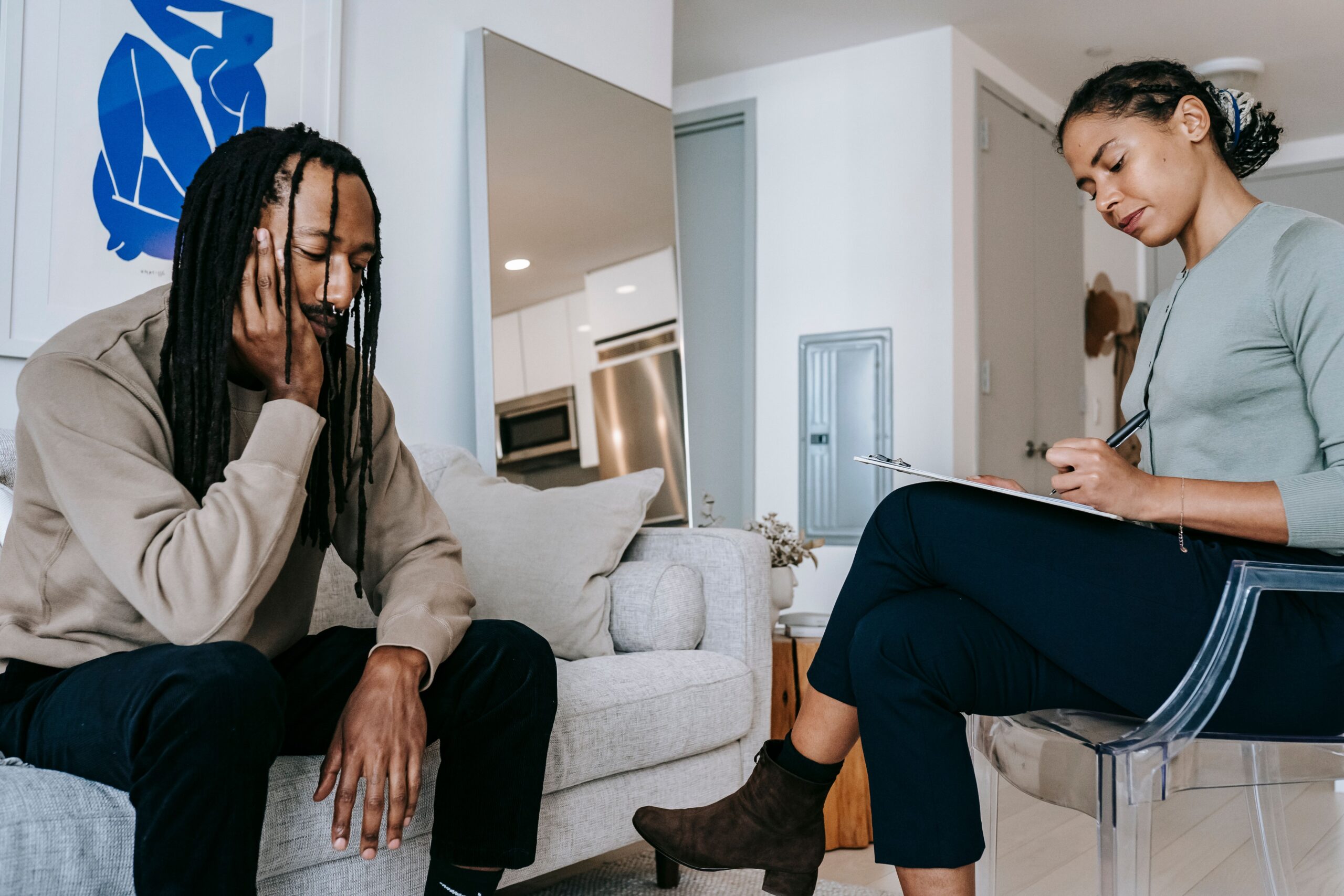pexelsalexgreen5700150 Acceptance Path Counseling Client discussing anxious thoughts and avoidance patterns in counseling